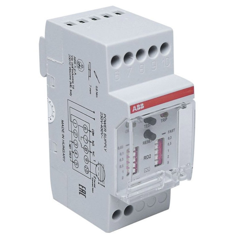 Abb RD2 ,Besleme220v..400vac,Kontak 1A1K,Toprak Kaçak Akım Röle