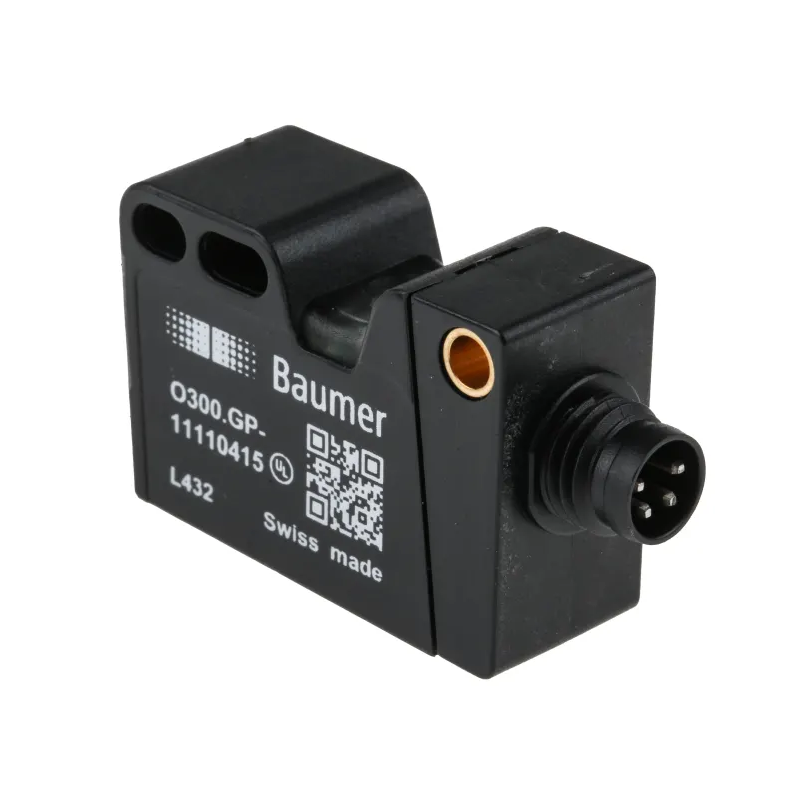 Baumer O300.GP-GW1B.72N ,Ebat 32x23x13mm,Ölçüm 20cm,Çıkış PNP-NO NC,Besleme 10v..30vdc,Soket M8 4pin,Cisim Fotosel