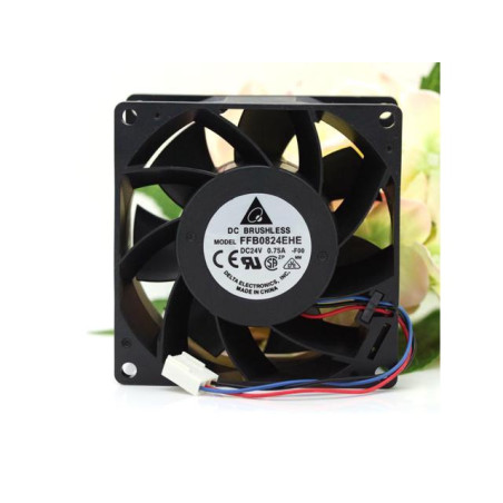 Delta FFB0824EHE-R00 ,Ebat 80x38mm,Besleme 24vdc 0.75A 12W,Hava 80-Cfm,3 Kablo Fan