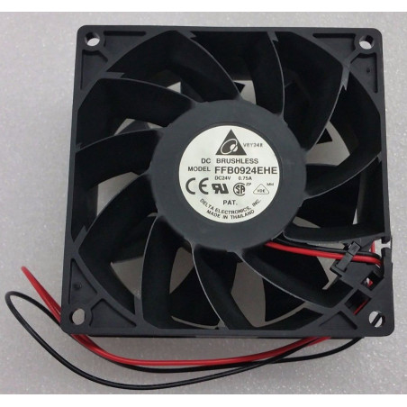 Delta FFB0924EHE ,Ebat 92x38mm,Besleme 24vdc 0.75A 12W,Hava 110-Cfm,2-Kablo Fan