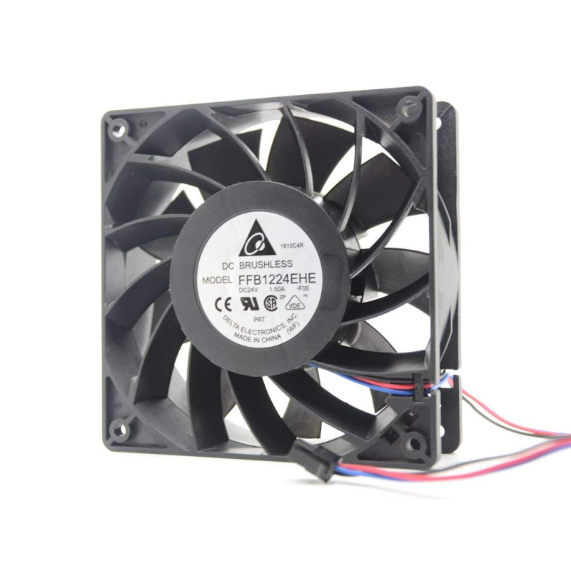 Delta FFB1224EHE-F00 ,Ebat 120x38mm,Besleme 24vdc 1.5A 24W,Hava 190-Cfm,3-Kablo Fan
