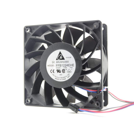 Delta FFB1224EHE-F00 ,Ebat 120x38mm,Besleme 24vdc 1.5A 24W,Hava 190-Cfm,3-Kablo Fan