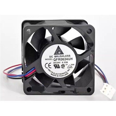 Delta QFR0624UH ,Ebat 60x25mm,Besleme 24vdc 0.33A 5.5W,Hava 42-Cfm,3-Kablo Fan