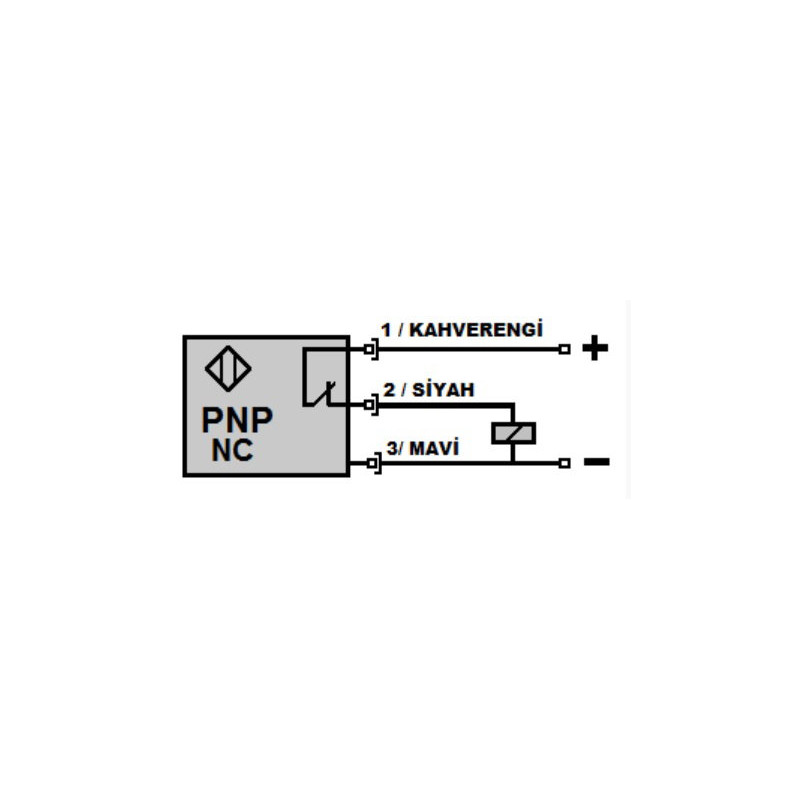 Mefa ME4-S14-PK ,Ebat M14x51mm,Ölçüm 4mm,Çıkış PNP-NC,Besleme 10v..30vdc,3-Kablo 2mt,Endüktif Metal Sensör