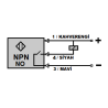 Omron E2B-M12LN08-WP-C1 ,Ebat M12x70mm,Ölçüm 8mm,Çıkış NPN-NO,Besleme 10v..30vdc,3-Kablo 2mt,Endüktif Metal Sensör