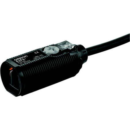 Omron E3FA-DP22 ,Ebat M18x45mm,Ölçüm 5..100cm,Çıkış PNP-NO NC,Besleme 10v..30vdc,4-Kablo,Cisim Fotosel