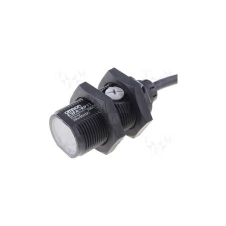 Omron E3FA-RP11 ,Ebat M18x45mm,Ölçüm 4mt,Çıkış PNP-NO NC,Besleme 10v..30vdc,4-Kablo,Reflektör Fotosel