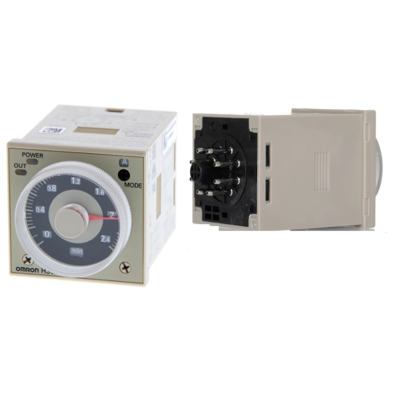 Omron H3CR-F8-230 ,Ebat 48x48mm,Besleme 110v..220vac dc,Yuvarlak-8pin,Flaşör,Analog Zaman Röle