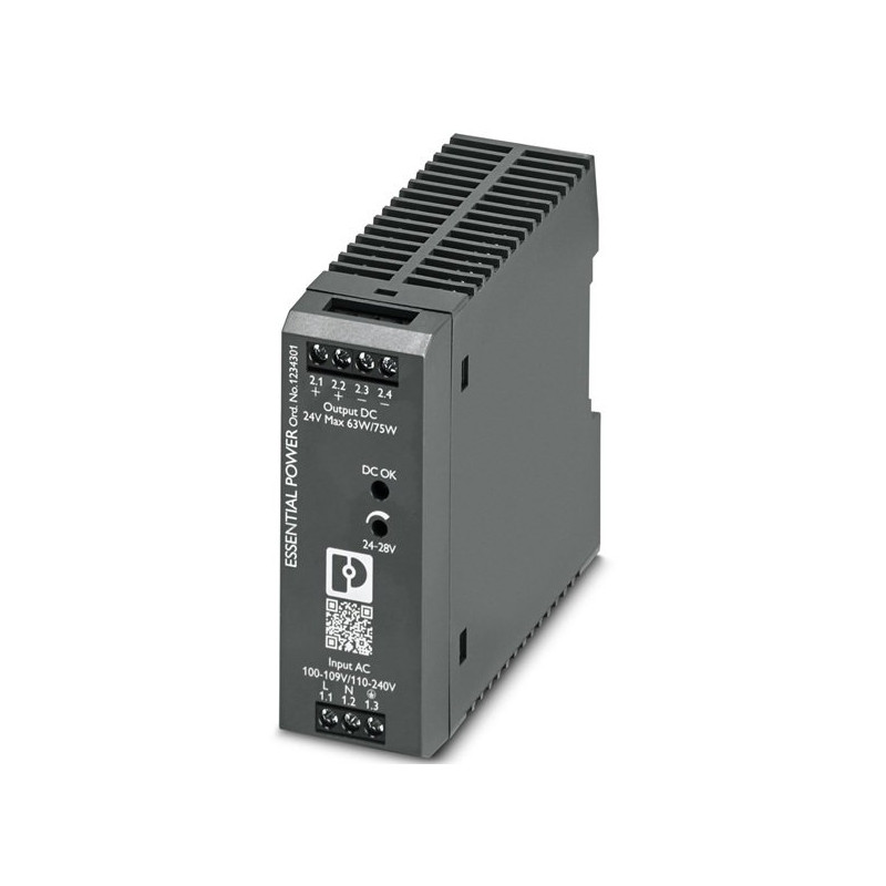 Phoenix PS-EE-2G 1AC 24DC 75W SC ,Besleme 110v..220vac,Çıkış 24vdc 3.13 Amper,Güç 75w,Ray Tip,Smps,Güç Kaynağı