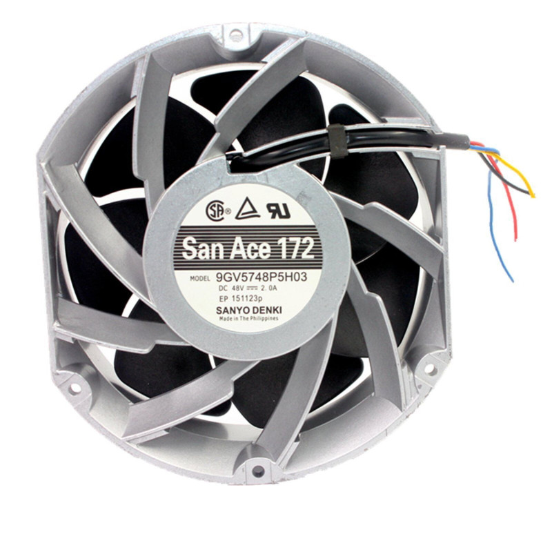 Sanyo 9GV5748P5H03 ,Ebat 172x150x51mm,Besleme 48vdc 2.0A 90W,Hava 170-Cfm,4-Kablo Fan