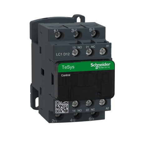 Schneider LC1D12BD ,Bobin 24vdc,Güç 5.5kw 12 Amper,Kontak-3P 1A1K,Kontaktör