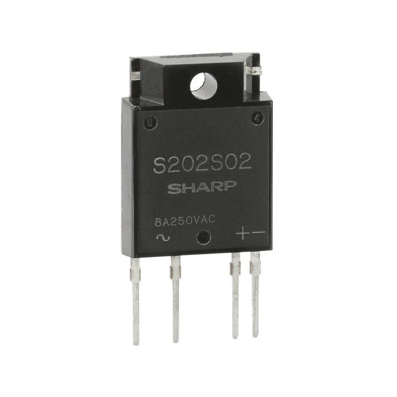 Sharp S202S02 ,Güç 1x220vac 8 Amper,Kontrol 3v..30vdc,Pcb Tip,1-Faz,Dc-Ac,Solid State Röle