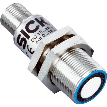 Sick UM18-212126111 6048398 ,Ebat M18x53mm,Ölçüm 65mm..350mm,Çıkış 4..20mA,Besleme 10v..30vdc,Soket M12 5-Pin,Ultrasonik Mesafe 