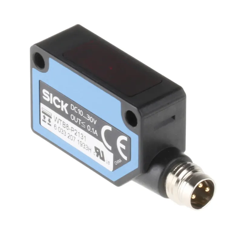 Sick WTB8-P2131 6033207 ,Ebat 31x20x11mm,Ölçüm 30cm,Çıkış PNP-NO NC,Besleme 10v..30vdc,Soket M8 3pin,Cisim Fotosel