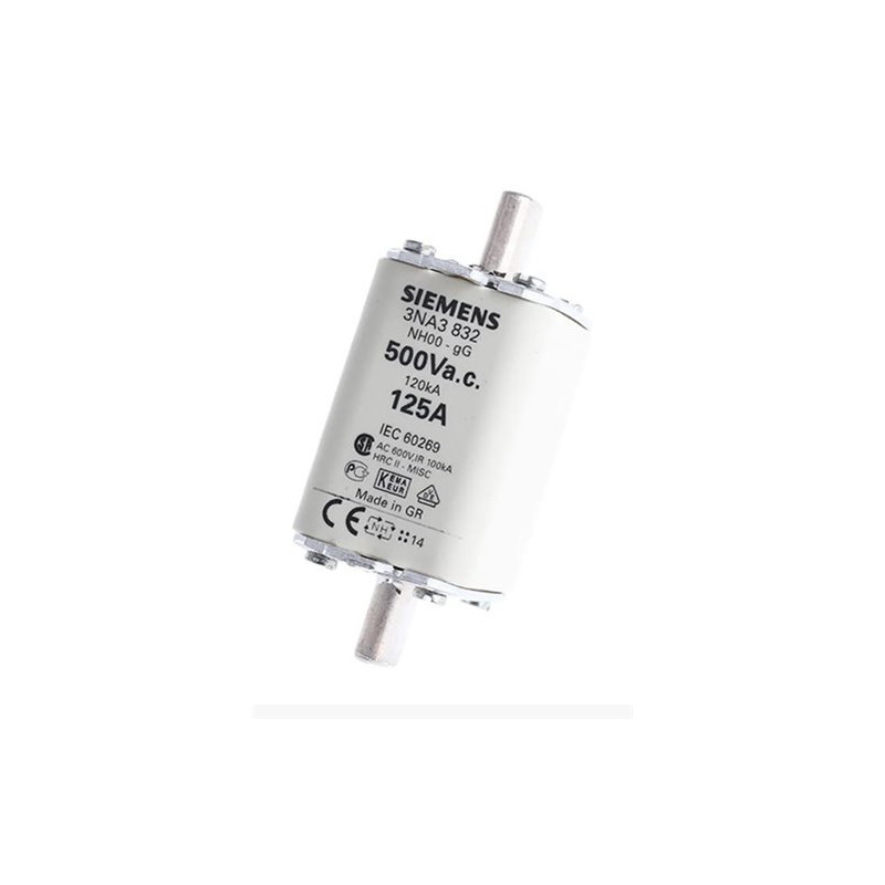 Siemens 3NA3832 ,NH00,gG Yavaş,125 Amper,Bıçaklı Sigorta