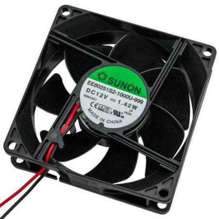 Sunon EE80251S2-1000U-999 ,Ebat 80x25mm,Besleme 12vdc 0.12A 1.4W,Hava 37-Cfm,2-Kablo Fan