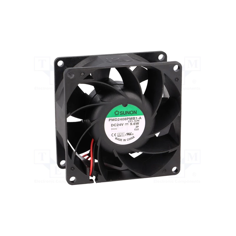 Sunon PMD2408PMB1-A. 2 .GN ,Ebat 80x38mm,Besleme 24vdc 0.40A 9.6W,Hava 84-Cfm,2-Kablo Fan