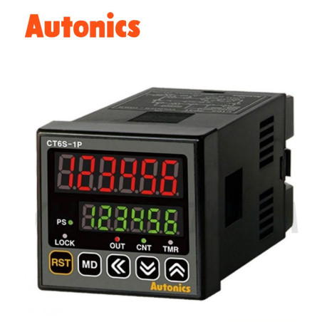 Autonics CT6S-1P4 ,Ebat 48x48mm,Besleme 110v..220vac,Çıkış Kontak-1A1K,6 Hane,Sayıcı Zaman Röle
