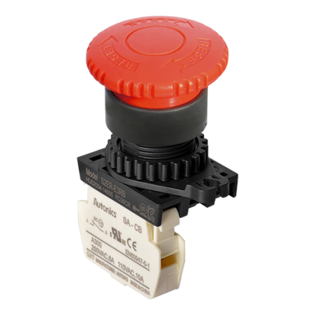 Autonics S2ER-E3RBM ,Montaj 22mm,Kontak-1K,Acil Kalıcı,M22 Buton