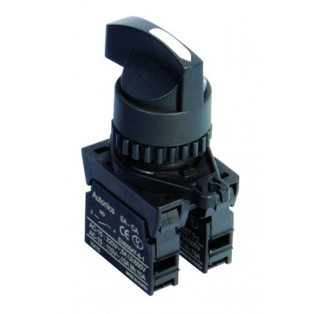 Autonics S2SR-S5W2AM ,Montaj 22mm,3-Konum Kontak-2A,Siyah Yaylı,M22 Anahtar