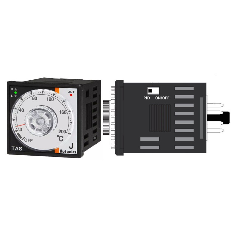 Autonics TAS-B4RJ2C ,Ebat 48x48mm,Besleme 110v..220vac,Yuvarlak-8-Pin,Sensör TC-J,Çıkış Kontak-1A1K,Isı Kontrol Termostat