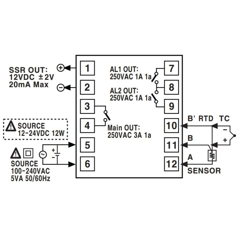 Autonics TC4S-14R ,Ebat 48x48mm,Besleme 110v..220vac,Sensör PT100 TC,Çıkış Röle Ssr,Isı Kontrol Termostat