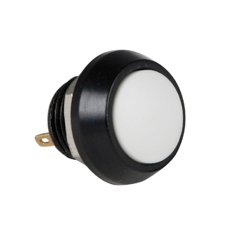 Çin DC184-BY ,Montaj 12mm,Kontak-1A,Beyaz Yaylı,M12 Buton