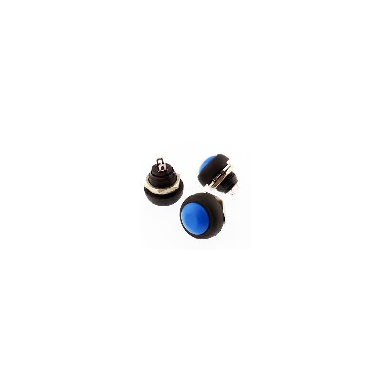 Çin DC184-MV ,Montaj 12mm,Kontak-1A,Mavi Yaylı M12 Buton
