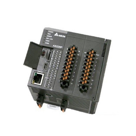 Delta AS228T-A ,Besleme 24vdc,Giriş 16-Dijital,Çıkış 12-NPN,Ethernet,CanOpen,Hafıza 64K,Plc Cpu Modül