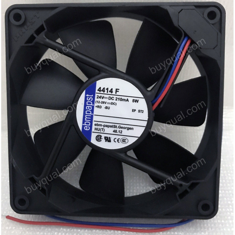 EbmPapst 4414F ,Ebat 120x25mm,Besleme 24vdc 0.21A 5W,Hava 100-Cfm,2-Kablo Fan