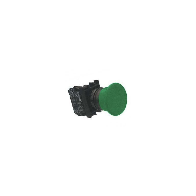 Emas B100MY ,Montaj 22mm,Kontak-1A,Yeşil Mantar Yaylı,M22 Buton