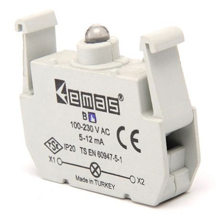 Emas BY ,Yeşil 220vac,M22 Buton Lamba