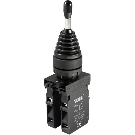 Emas CP101DJ21 ,Montaj 22mm,2-Yön Kontak-2A,M22 Yaylı Joystick