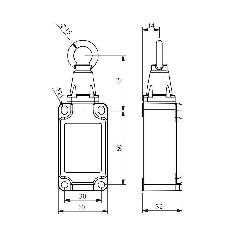 Emas L52K23HUM111 ,Metal Gövde-31x33x70mm,Kontak 1A1K,Halat Sivic