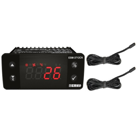 Emko ESM-3712-CN.51801 0101 1330 ,Ebat 77x35mm,Besleme 220vac,Çıkış Kontak-3A,Sensör 2xNTC,Isı Kontrol Termostat