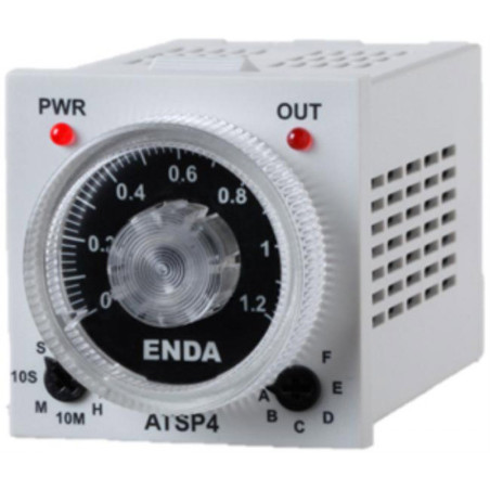 Enda ATP4-S08-LV-12 ,Ebat 48x48mm,Besleme 12v..24vac dc,Zaman 12sn,Kontak-2A1K,Soket Yuvarlak 8-Pin,Zaman Röle