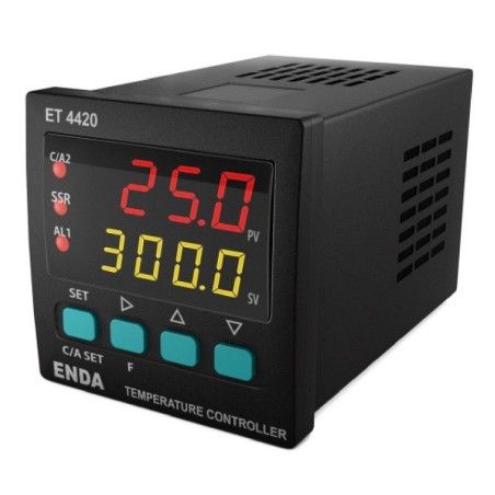Enda ET4420-LV ,Ebat 48x48mm,Besleme 12..24vac dc,Sensör PT100 TC,Çıkış KONTAK SSR,Isı Kontrol Termostat