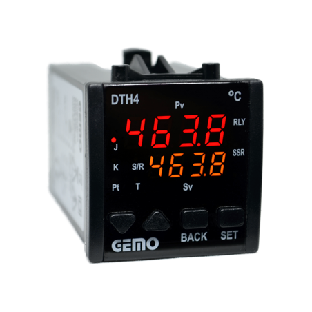 Gemo DTH4-230VAC ,Ebat 48x48mm,Besleme 110v...220vac,Sensör PT100 TC,Çıkış Kontak Ssr,Isı Kontrol Termostat