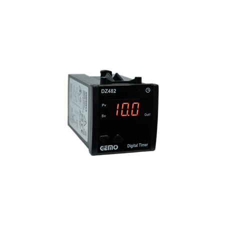Gemo DZ482-24VDC ,Ebat 48x48mm,Besleme 24vdc,Kontak-2A1K,Start Girişli,Zaman Röle
