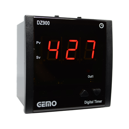 Gemo DZ900-230VAC ,Ebat 96x96mm,Besleme 110v..220vac,Kontak-2A1K,Zaman Röle
