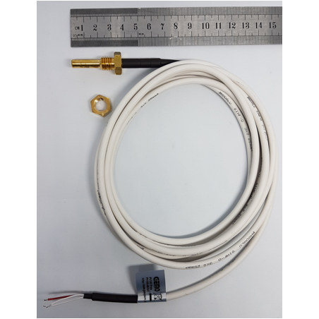Gemo PTC-S-130C ,Çap 6mm,Boy 30mm,Kablo 1.5mt,Sensör PTC,Rakorlu,Bayonet Isı Sensör