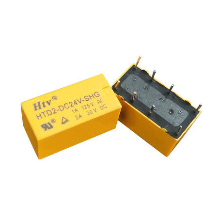 Htv HTD2-DC24V-SHG ,Bobin 24vdc,Kontak 2A2K 2 Amper,Pcb-8pin,Röle
