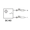 Lanbao LR18TBF05DLO ,Ebat M18x52mm,Ölçüm 5mm,Çıkış DC-NO,Besleme 10v..30vdc,2-Kablo,Enüdktif Metal Sensör