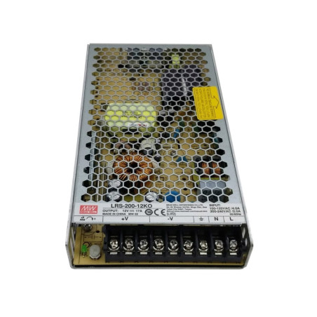 Meanwell LRS-200-12KO ,Besleme 110v..220vac,Çıkış 12vdc 17 Amper,Güç 200w,Smps,Güç Kaynağı