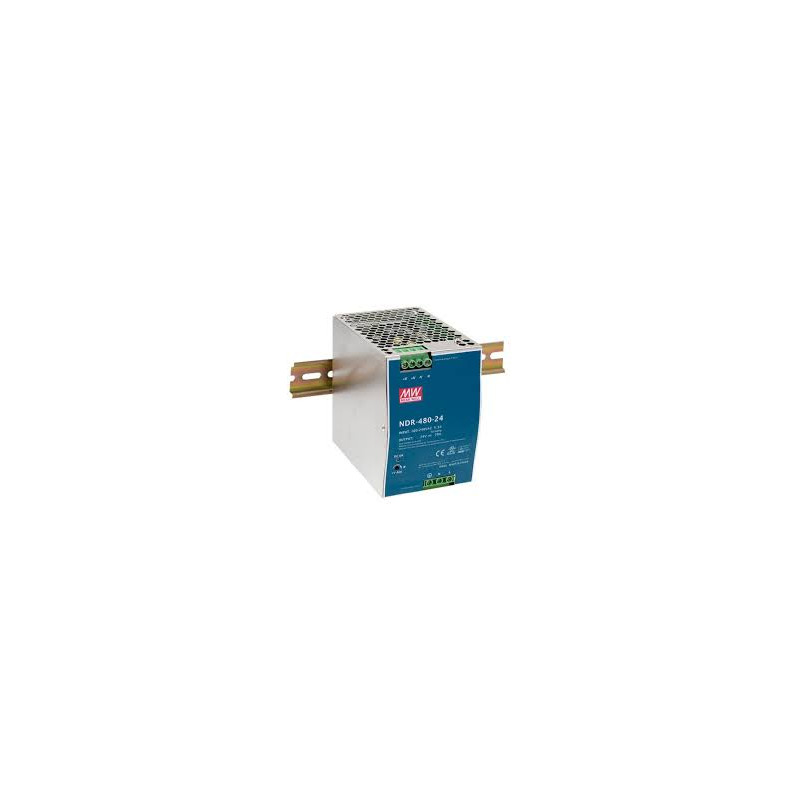Meanwell NDR-480-24 ,Besleme 110v..220vac,Çıkış 24vdc 20 Amper,Güç 480w,Ray Tip,Smps,Güç Kaynağı