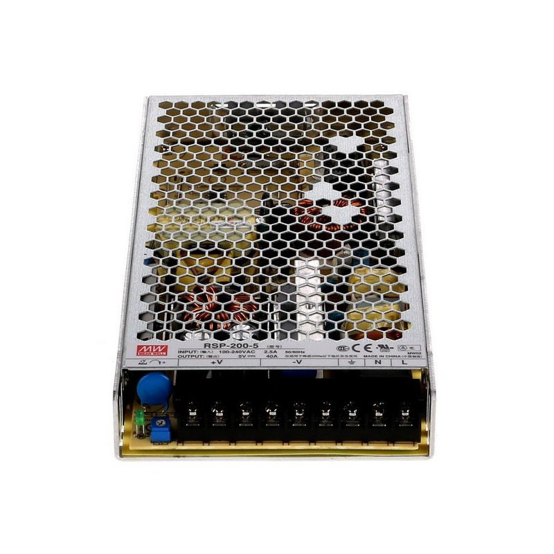 Meanwell RSP-200-5 ,Besleme 110v..220vac,Çıkış 5vdc 40 Amper,Güç 200w,Smps,Güç Kaynağı