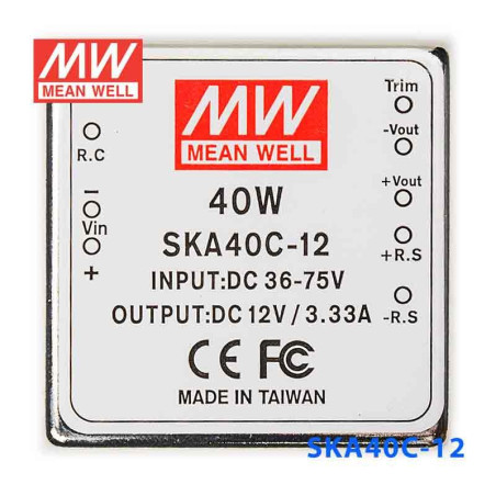 Meanwell SKA40C-12 ,Besleme 36..75vdc,Çıkış 12vdc 3.33 Amper,Dc-Dc Konverter