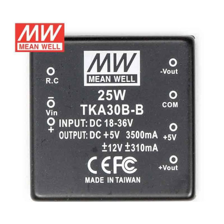 Meanwell TKA30B-B ,Besleme 18..36vdc,Çıkış 5v 3.5a, 12v 300mA,-12v 300mA,Dc-Dc Konverter