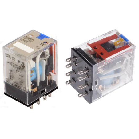 Omron MY2IN-DC12 ,Bobin 12vdc,Kontak 2A2K 10 Amper,Led,Kalın-8pin,Röle