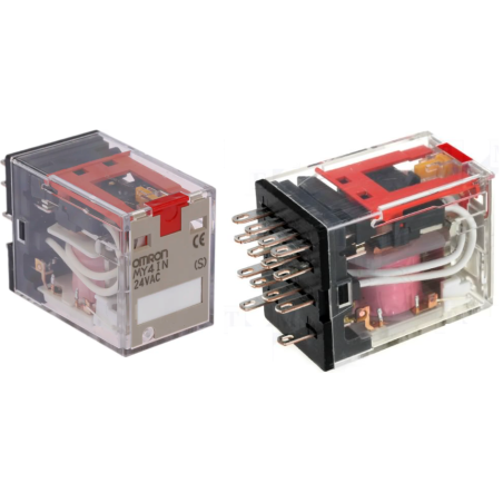 Omron MY4IN-GS-R-AC24 ,Bobin 24vac,Kontak 4A4K 6 Amper,Led,Kalın-14pin,Röle